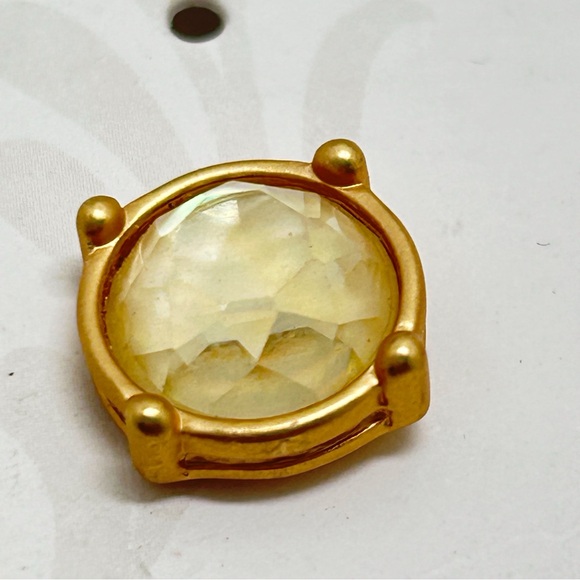 Spartina 449, Daufuskie Island, 18K Gold Plated, Pale Yellow Stud Earrings, NOC - Picture 3 of 4